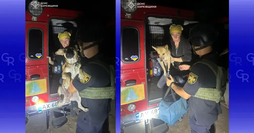 Фото: Головне управління ДСНС України у Харківській області Жінку з села Стариця з трьома собаками допомогли рятувальники ДСНС на порталі Gromada Group
